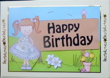 5x7 Girlz Liz's Flowers Birthday 3D Step by Step Decoupage by Mary Murphy