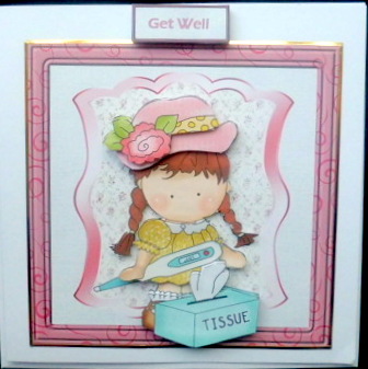 Sorry You Are Poorly Card with Decoupage by Mary Murphy