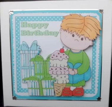 Birthday Boy with Gift Tags 2 by Mary Murphy