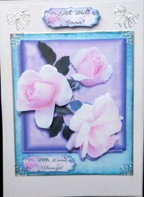Pink Rose Greetings by Mary Murphy