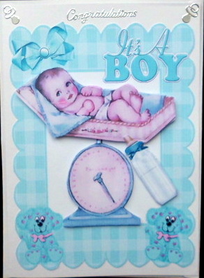 Cute Little Vintage Baby Boy with Puppies by Mary Murphy
