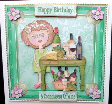 Glass of Wine Decoupage Topper by Mary Murphy
