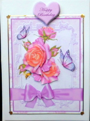 Lilac Roses on Fancy Background by Mary Murphy