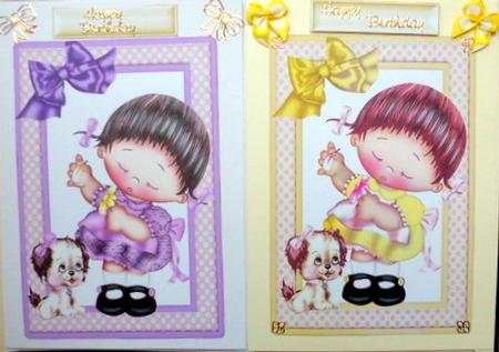 Little Girls with There Puppies Quick Cards by Mary Murphy