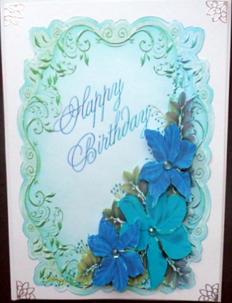 Blue and Aqua Floral Fantasy by Mary Murphy