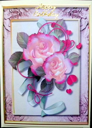 Beautiful Blush Rose in Gold Frame by Mary Murphy