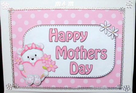 5x7 Teddy Tess Mothers Day Dots 3D Step by Step Decoupage by Mary Murphy