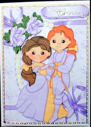 Prince & Princess, with Lilac Roses & Butterflies by Mary Murphy