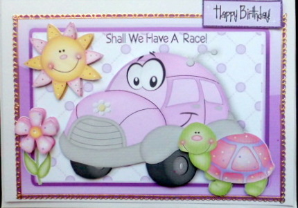 Shall We Have a Race! Pink Toon Car with Tortoise by Mary Murphy