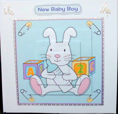 Cute Baby Bunny in Blue by Mary Murphy
