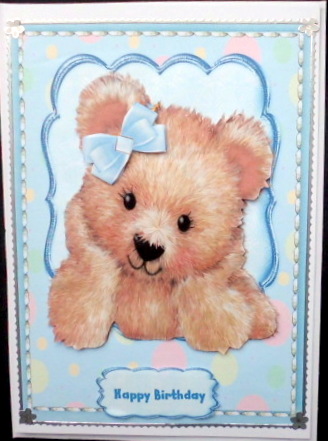 Lovely Stitched Little Fuzzy Bear  by Mary Murphy