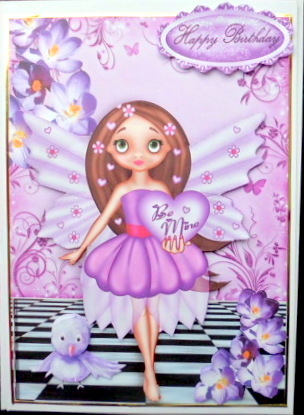 Be Mine! Purple Faerie with Little Bird by Mary Murphy