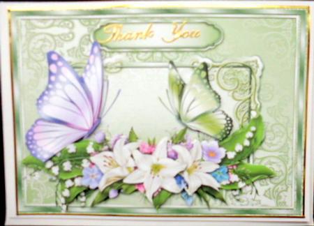 Flowers and Butterflies in Ornate Frame by Mary Murphy
