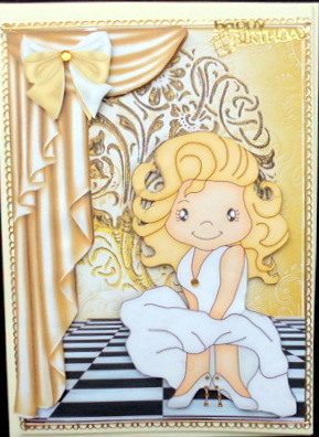 I Feel Like a Star! with Gold Drapes and Bow by Mary Murphy