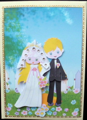Wedding in a Flower Meadow Decoupage by Mary Murphy