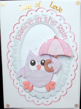 Dance in the Rain, Cute Owl with Umberella by Mary Murphy