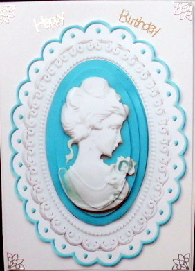 Pretty in Turq, Lady Cameo Oval Pyramids by Mary Murphy