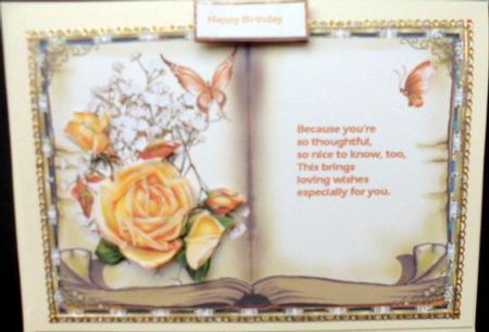 Yellow Rose Book Style Card with Decoupage by Mary Murphy