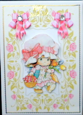 Little Cutie with Basket of Strawberries by Mary Murphy