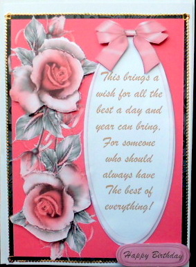 Lovely Birthday Verse and Topper Card  by Mary Murphy