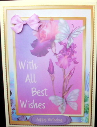 Lovely Irises with All Best Wishes  by Mary Murphy