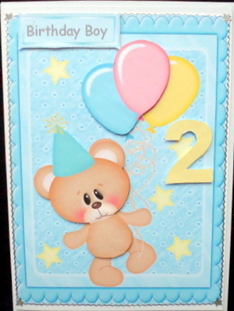 Birthday Bear with Balloon's by Mary Murphy