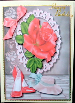 Lovely Cerise Rose , Shoes and Hat  by Mary Murphy