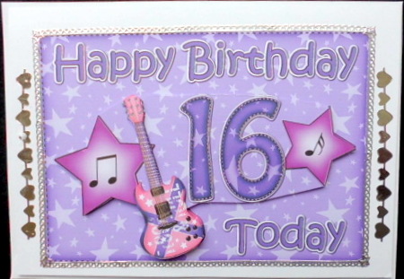 5x7 16th Birthday Guitar 3D Step by Step Decoupage by Mary Murphy