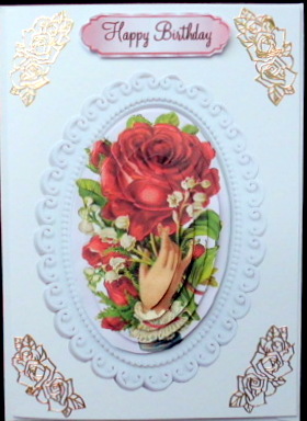 A Hand Holding Red Roses Oval Pyramids by Mary Murphy