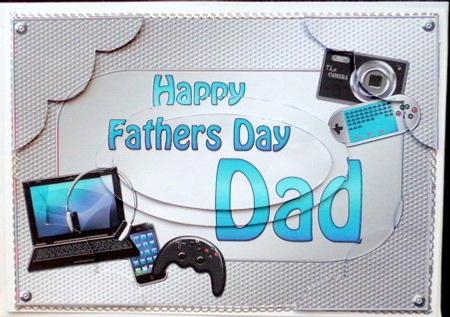 A5 Fathers Day Dad Gadgets N Gizmos Scallop Corner by Mary Murphy