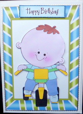 Cheeky Boy, Looking Cute Riding His Tricycle by Mary Murphy