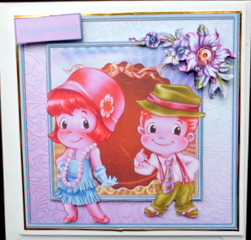 Give Me a Kiss, Cute Couple Card and Decoupage by Mary Murphy