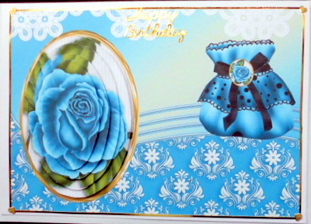 Blue Roses & Lace Purse Oval Pyramids by Mary Murphy