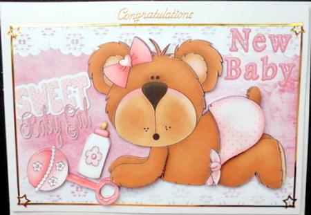 Cutie Baby Bear for a Girl with Bottle by Mary Murphy