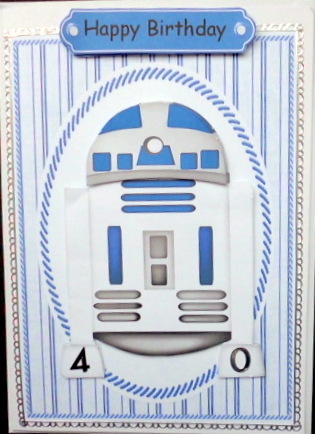 R2d2 in White Oval Frame by Mary Murphy
