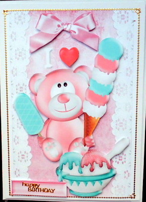 I Love Ice Cream, with Cute Little Teddy by Mary Murphy