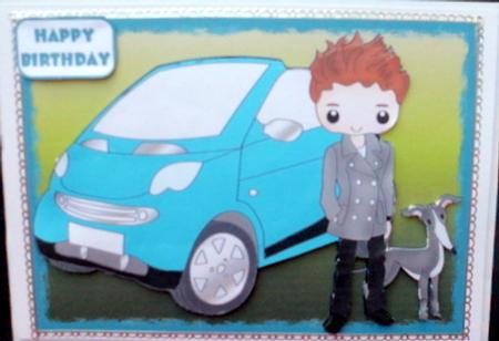 Boy with Car and Dog 1 by Mary Murphy