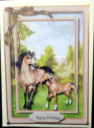 A5 Beautiful Mother and Foal in the Field by Mary Murphy