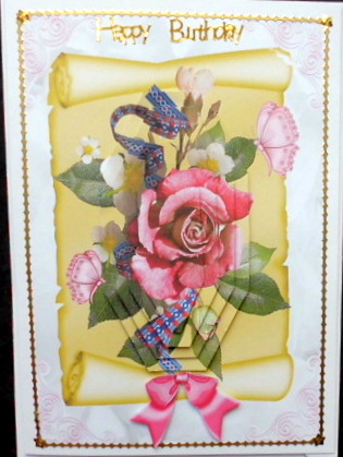 Roses on a Scroll with Butterflies Bracket Pyramids by Mary Murphy