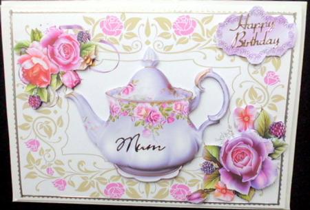 Beautiful Cream Floral Tea Pot by Mary Murphy