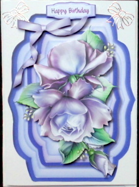 Beautiful Lilac Roses in a Double Frame  by Mary Murphy