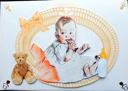 Lovely Vintage Baby Boy with His Bottle by Mary Murphy