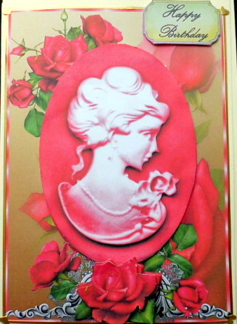 Hot Pink Roses with Hot Pink Cameo by Mary Murphy