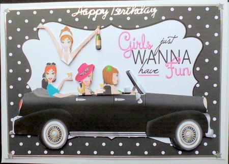 Girls Night Out in a Car in Polkadot Frame by Mary Murphy