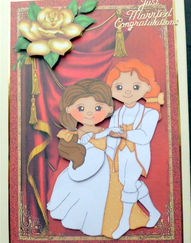 Prince and Princess Dancing, with Gold Rose by Mary Murphy