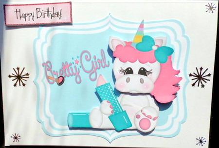 Pretty Girl! Unicorn with Makeup on Bracket Frame by Mary Murphy