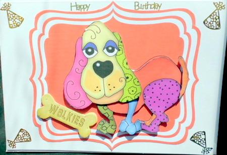 Toony Funky Dog with His Walkies Bone by Mary Murphy