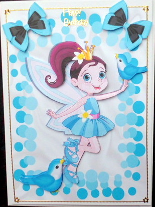 Faerie with Little Blue Bird & Bumble Bee by Mary Murphy