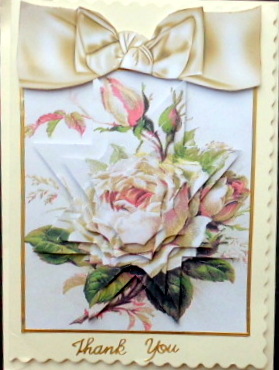 Pink Roses Star Pyramids with Cream Bow by Mary Murphy
