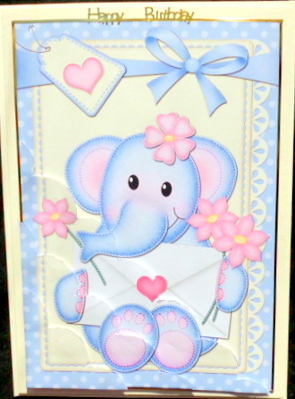 A5 Lola Elephant's Letter Scallop Corner Stacker by Mary Murphy